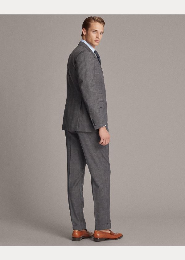 Ralph Lauren Gregory Glen Plaid Wool Suit Šedé Blankyt | Oe6t3asR