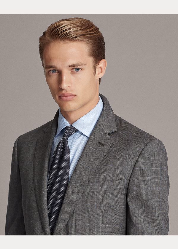Ralph Lauren Gregory Glen Plaid Wool Suit Šedé Blankyt | Oe6t3asR