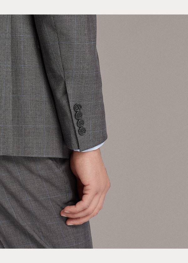 Ralph Lauren Gregory Glen Plaid Wool Suit Šedé Blankyt | Oe6t3asR