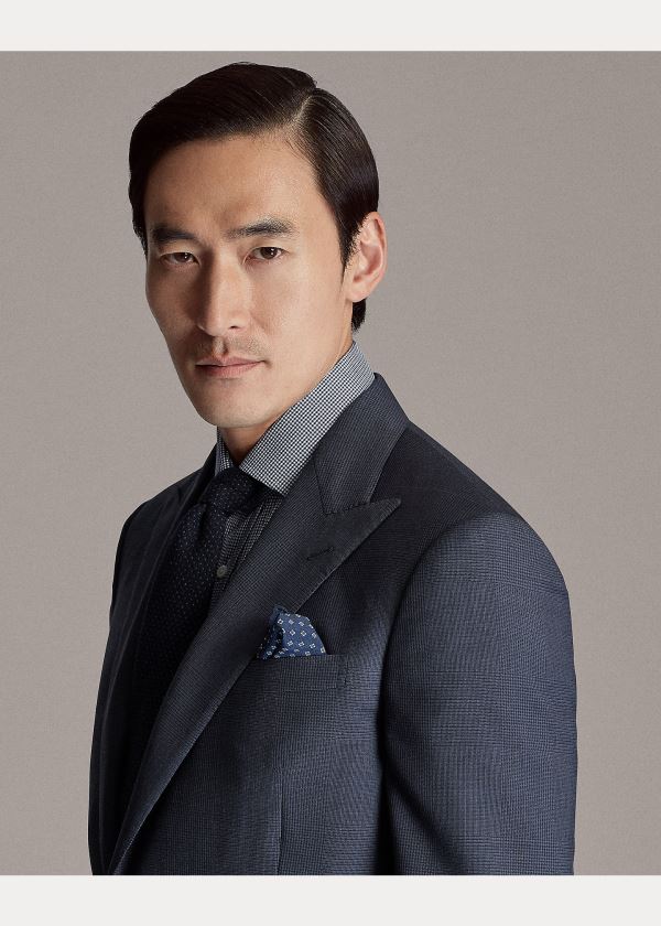 Ralph Lauren Gregory Glen Plaid Wool Suit Tmavě Blankyt Černé | j7t6SWbd