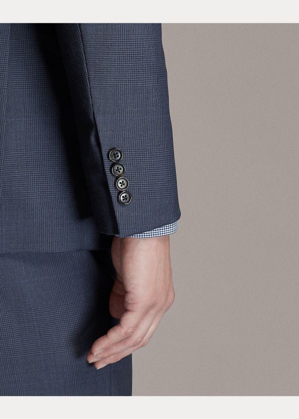 Ralph Lauren Gregory Glen Plaid Wool Suit Tmavě Blankyt Černé | j7t6SWbd