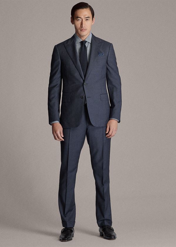 Ralph Lauren Gregory Glen Plaid Wool Suit Tmavě Blankyt Černé | j7t6SWbd