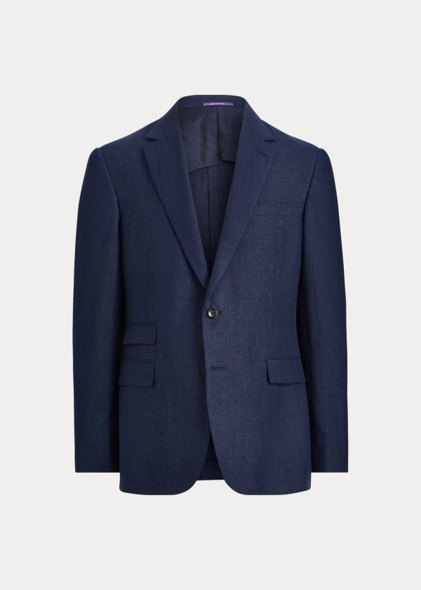 Ralph Lauren Gregory Linen Sportovní Coat Tmavě Tmavě Blankyt | adSWG4G4