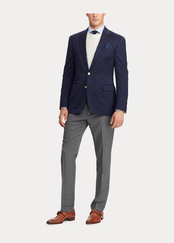 Ralph Lauren Gregory Notch-Lapel Blazer Tmavě Blankyt | Jn7ccnHL