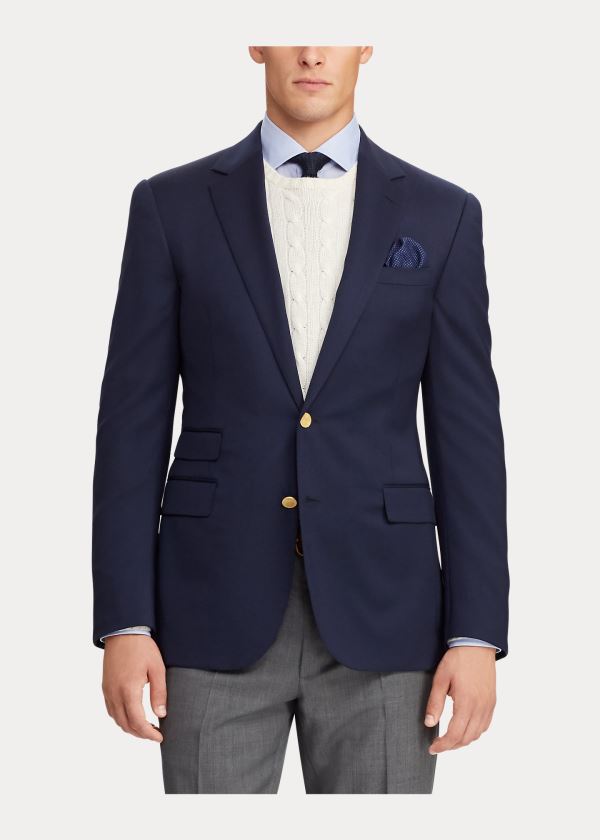 Ralph Lauren Gregory Notch-Lapel Blazer Tmavě Blankyt | Jn7ccnHL