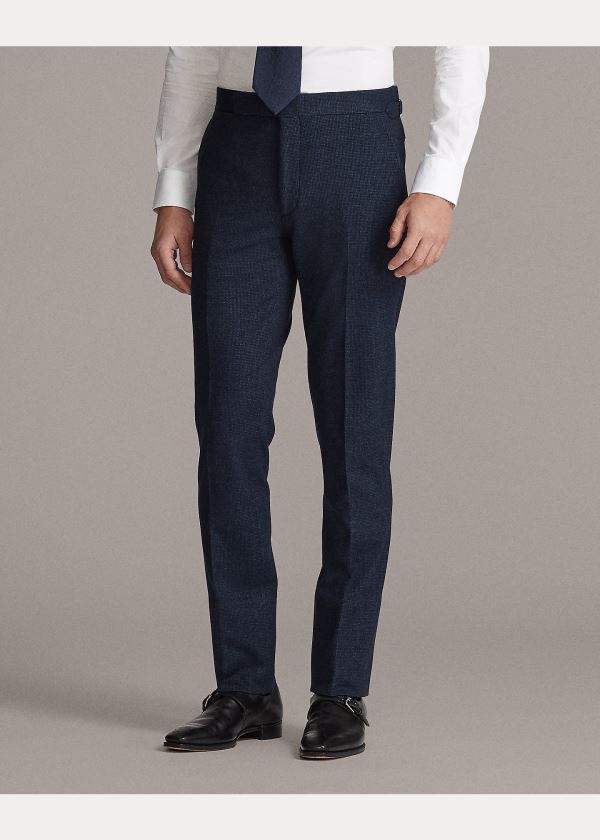 Ralph Lauren Gregory Piqué Suit Trouser Tmavě Blankyt Černé | Jx93K4mE