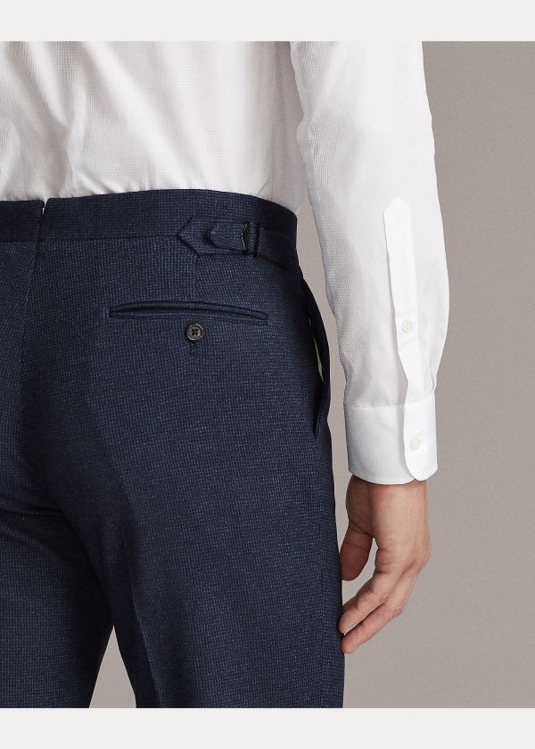 Ralph Lauren Gregory Piqué Suit Trouser Tmavě Blankyt Černé | Jx93K4mE