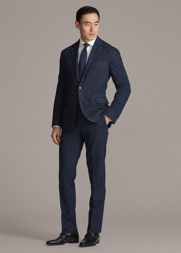 Ralph Lauren Gregory Piqué Suit Trouser Tmavě Blankyt Černé | Jx93K4mE