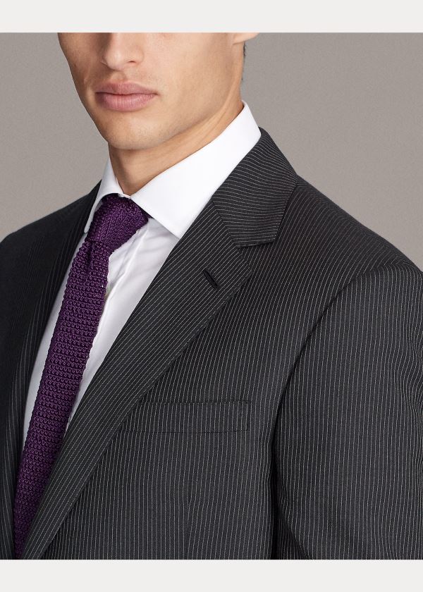 Ralph Lauren Gregory Striped Wool Suit Šedé Světle Šedé | HDNPo7Be