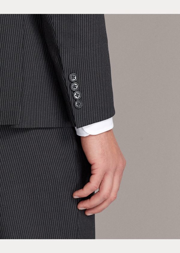 Ralph Lauren Gregory Striped Wool Suit Šedé Světle Šedé | HDNPo7Be