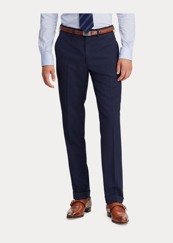 Ralph Lauren Gregory Wool Serge Trouser Tmavě Blankyt | vWqGw0wQ