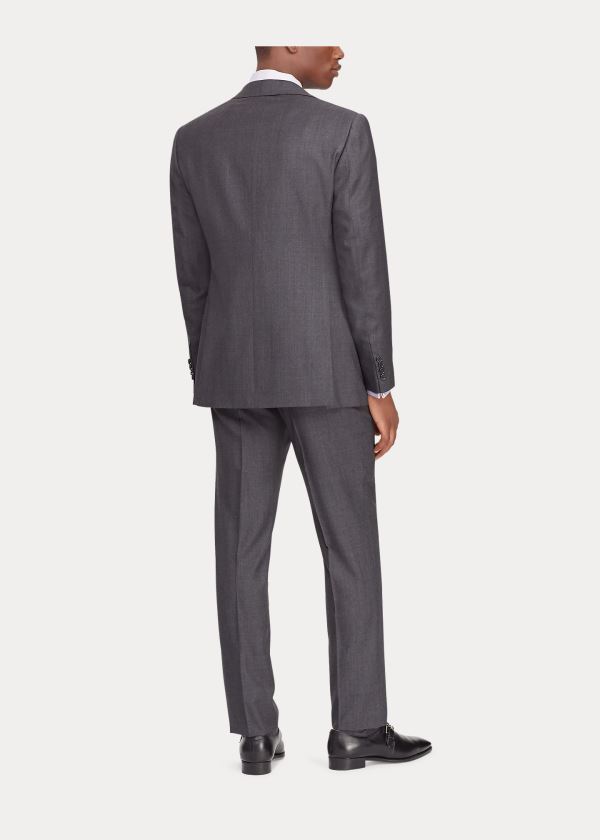 Ralph Lauren Gregory Wool Sharkskin Suit Tmavě Šedé | IWfAa3XI