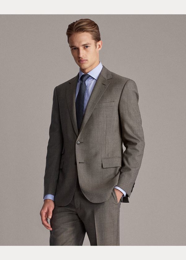 Ralph Lauren Gregory Wool Sharkskin Suit Hnědé | vZYzmO49