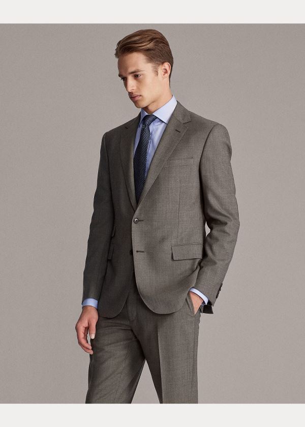 Ralph Lauren Gregory Wool Sharkskin Suit Hnědé | vZYzmO49