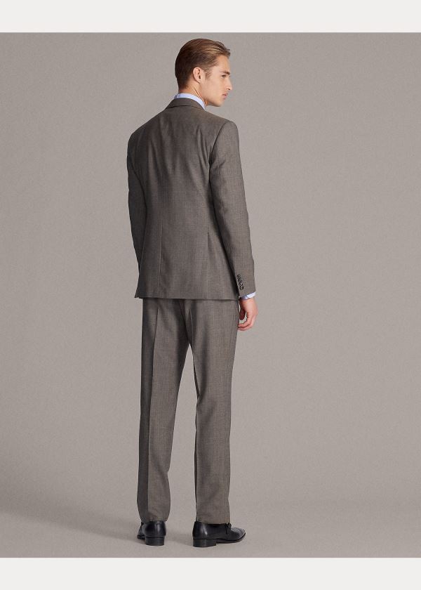Ralph Lauren Gregory Wool Sharkskin Suit Hnědé | vZYzmO49