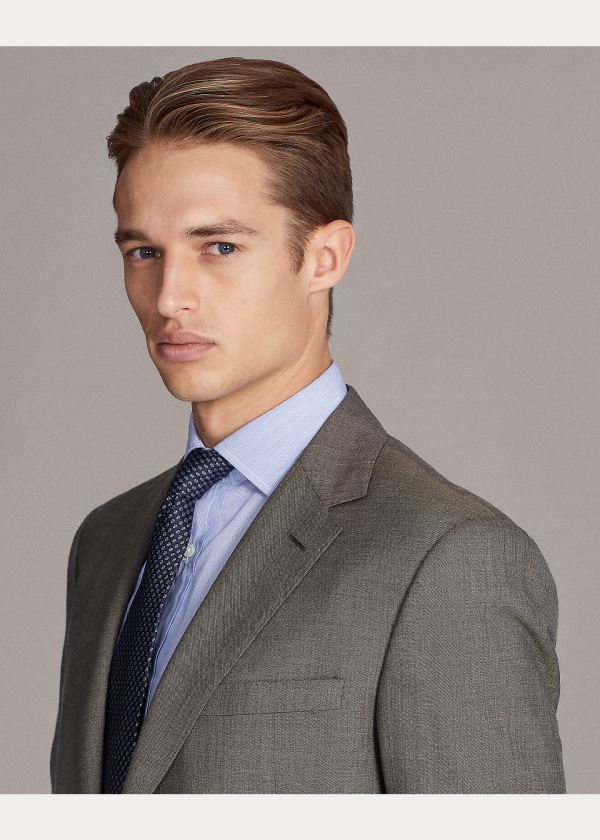 Ralph Lauren Gregory Wool Sharkskin Suit Hnědé | vZYzmO49