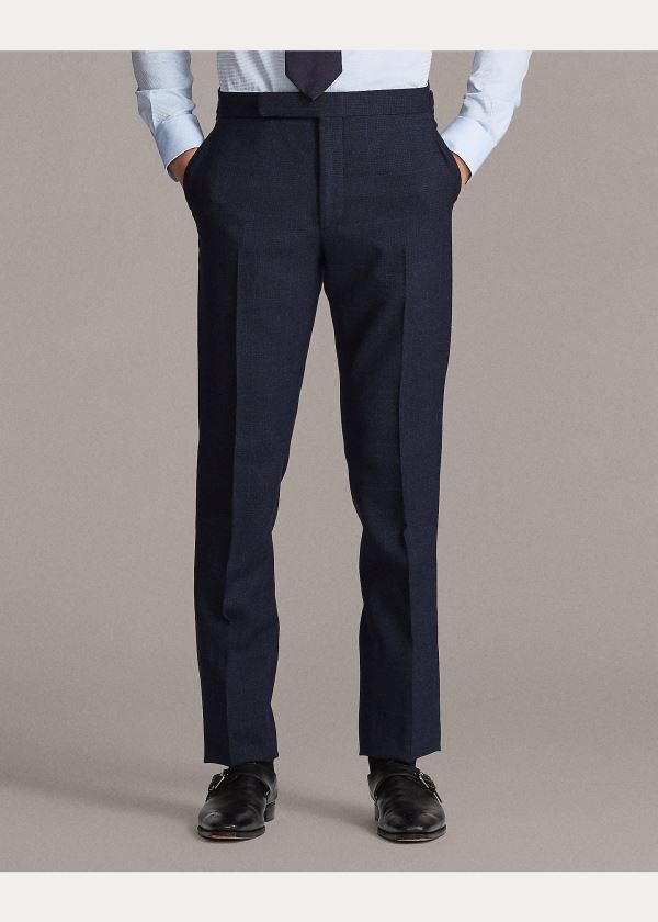 Ralph Lauren Gregory Wool Trouser Černé Tmavě Blankyt Blankyt | 25317tIZ