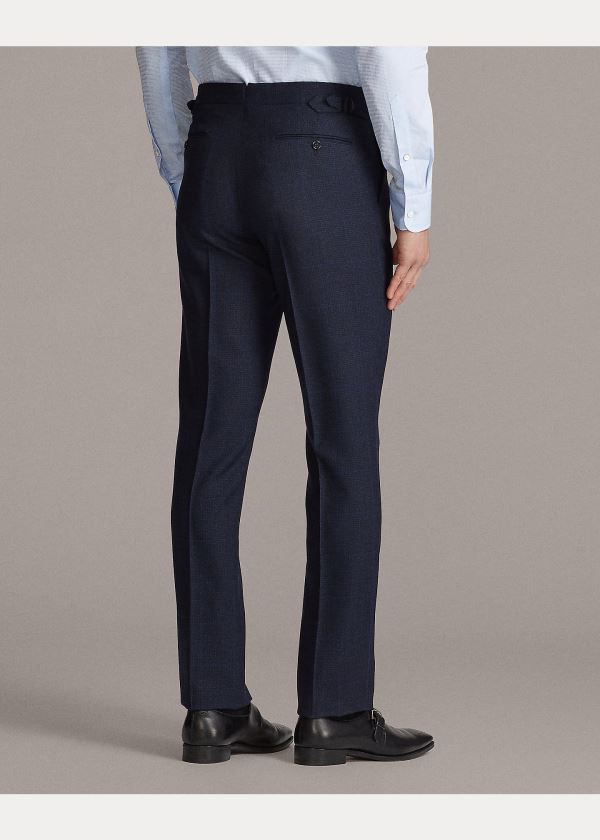 Ralph Lauren Gregory Wool Trouser Černé Tmavě Blankyt Blankyt | 25317tIZ