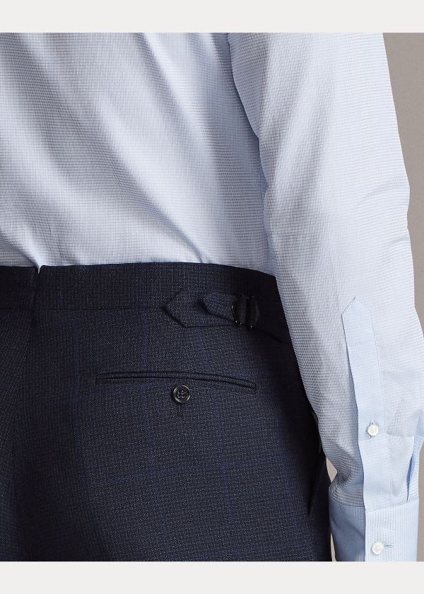 Ralph Lauren Gregory Wool Trouser Černé Tmavě Blankyt Blankyt | 25317tIZ
