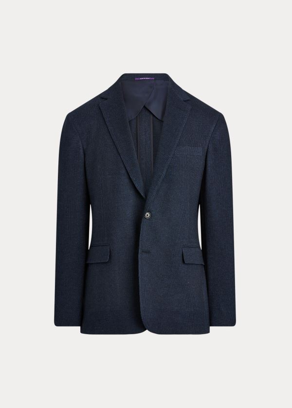 Ralph Lauren Hadley Piqué Suit Jacket Tmavě Blankyt Černé | gu4fvpzF