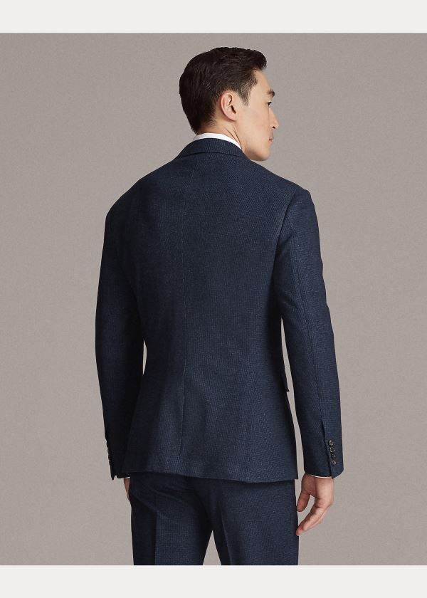 Ralph Lauren Hadley Piqué Suit Jacket Tmavě Blankyt Černé | gu4fvpzF