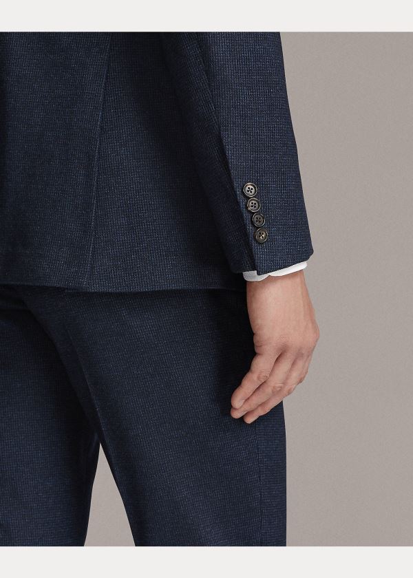 Ralph Lauren Hadley Piqué Suit Jacket Tmavě Blankyt Černé | gu4fvpzF