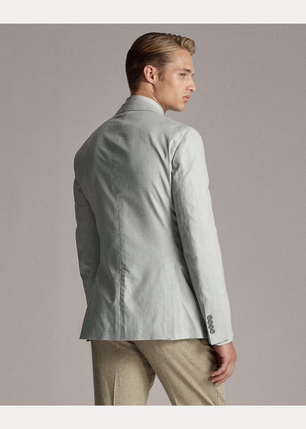 Ralph Lauren Hadley Tick-Weave Sportovní Coat Šedé Krém | pUbEabZN