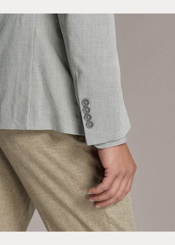 Ralph Lauren Hadley Tick-Weave Sportovní Coat Šedé Krém | pUbEabZN