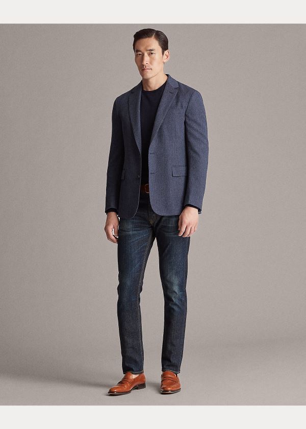 Ralph Lauren Hadley Twill Sportovní Coat Tmavě Tmavě Blankyt Světle Blankyt | pIHqFfUL