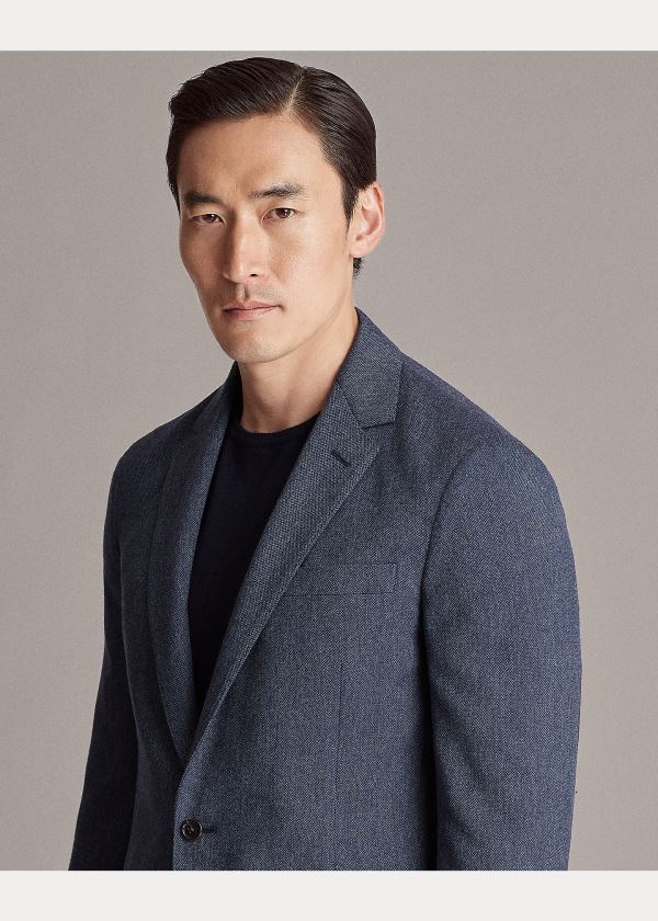 Ralph Lauren Hadley Twill Sportovní Coat Tmavě Tmavě Blankyt Světle Blankyt | pIHqFfUL
