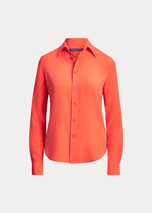 Ralph Lauren Hailey Silk Shirt Oranžové | cCZpvQev