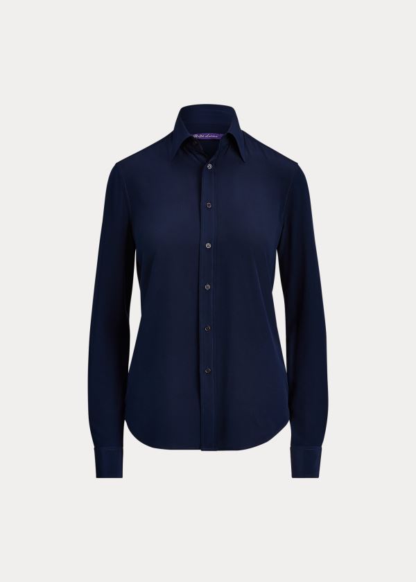 Ralph Lauren Hailey Silk Shirt Tmavě Blankyt | s6So4MT4