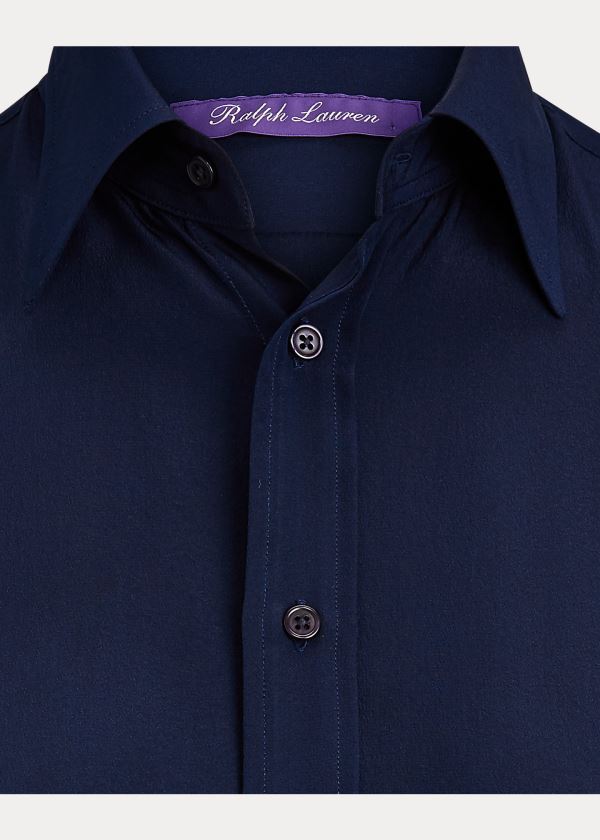 Ralph Lauren Hailey Silk Shirt Tmavě Blankyt | s6So4MT4