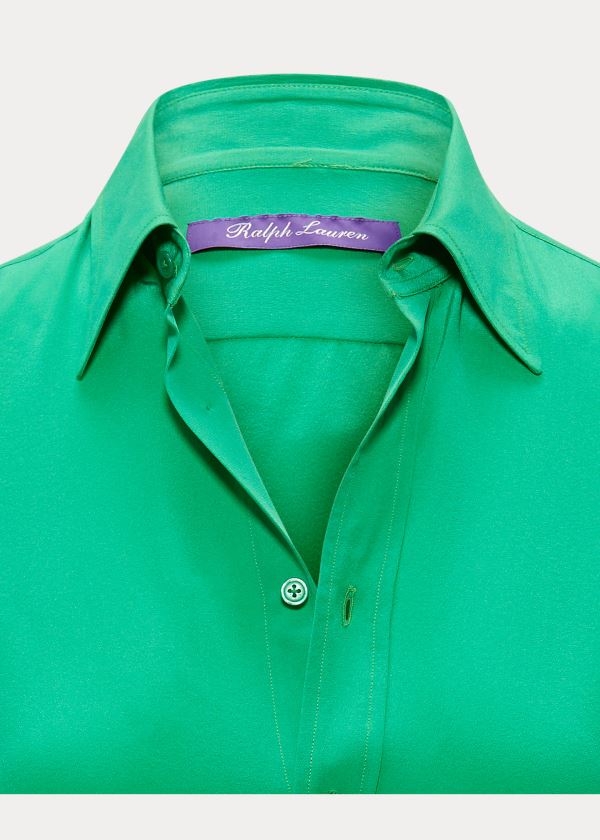 Ralph Lauren Hailey Silk Shirt Zelene | 5Oz5uh14