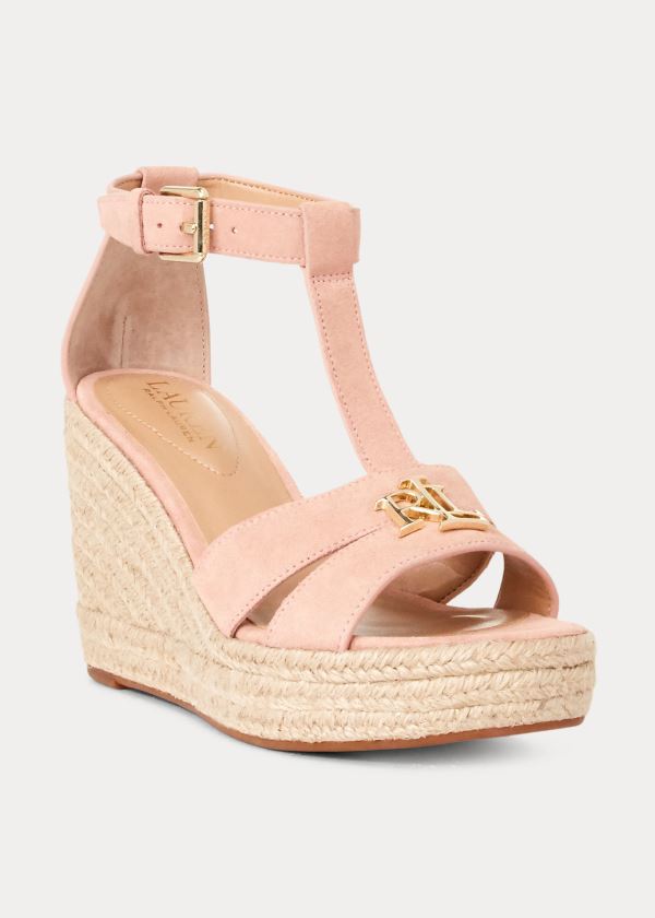 Ralph Lauren Hale Semišové Sandal Růžové Béžový | nTrcups6