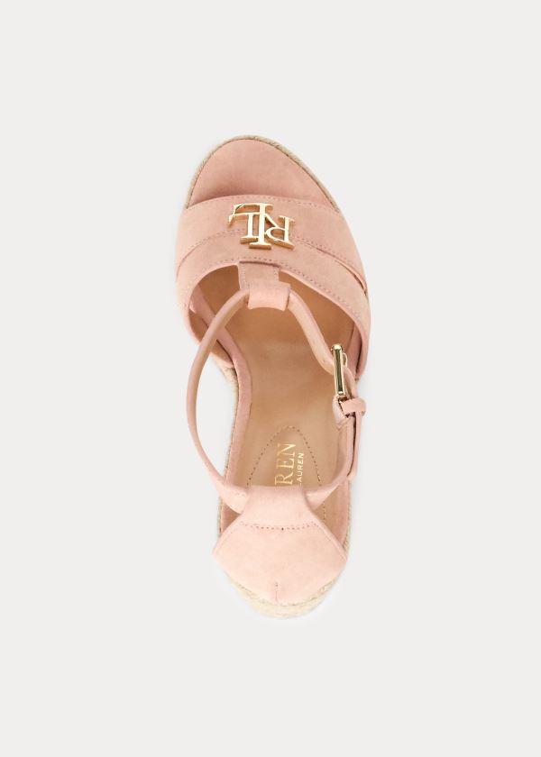Ralph Lauren Hale Semišové Sandal Růžové Béžový | nTrcups6