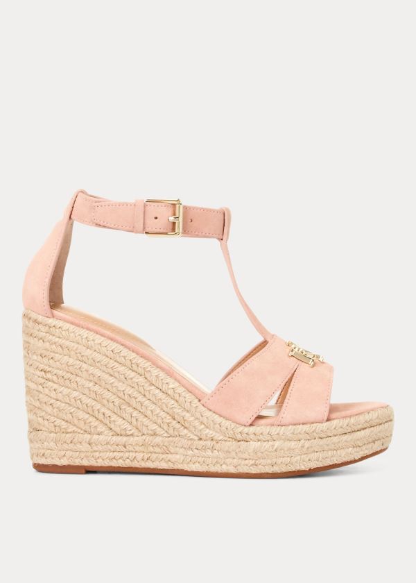 Ralph Lauren Hale Semišové Sandal Růžové Béžový | nTrcups6