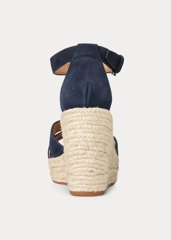 Ralph Lauren Hale Semišové Sandal Tmavě Blankyt | IkirHVCl