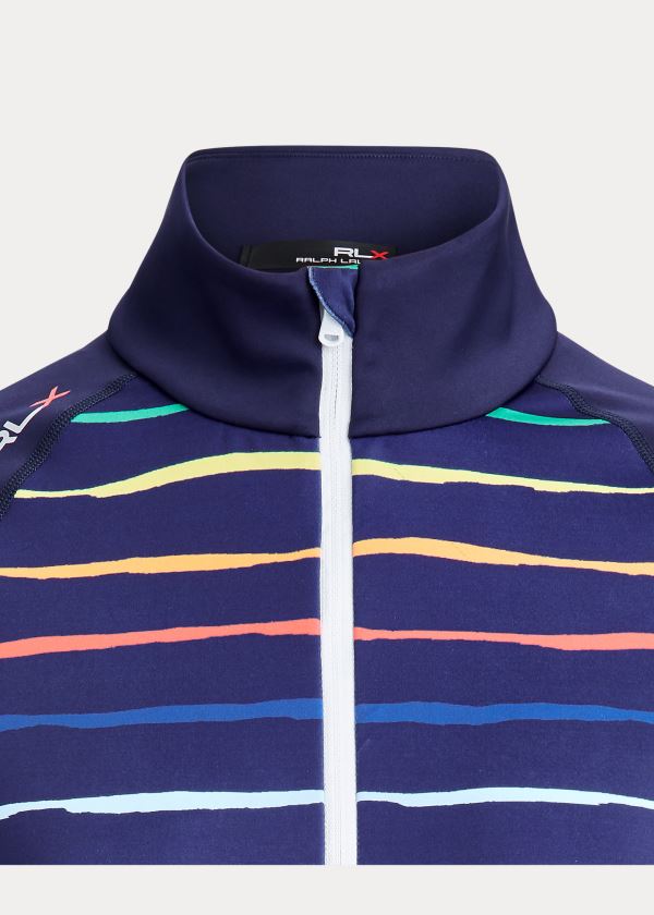 Ralph Lauren Half-Zip Golfové Pullover Tmavě Blankyt Proužek | 7HQJzsQz