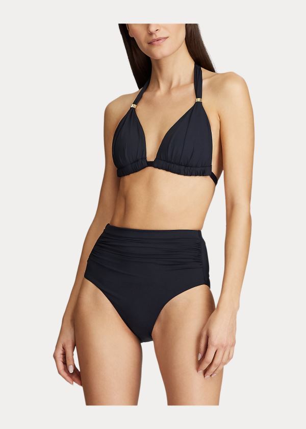Ralph Lauren Halter Bikiny Top Černé | EZKNlXzP
