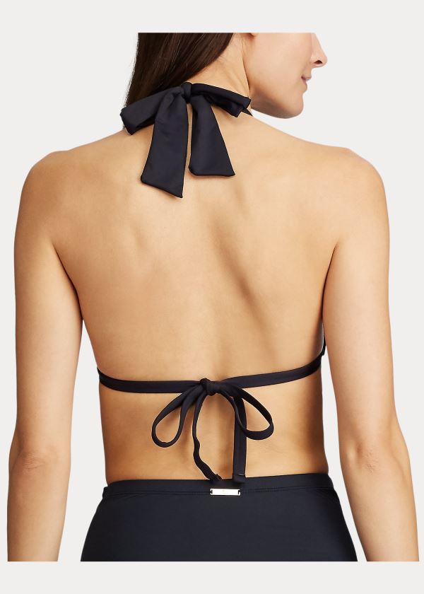 Ralph Lauren Halter Bikiny Top Černé | EZKNlXzP