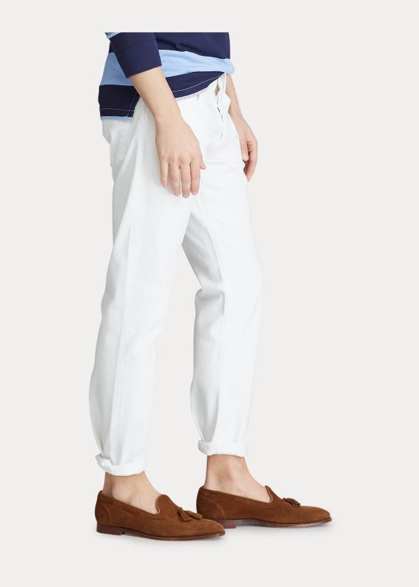 Ralph Lauren Hampton Relaxed Straight Jean Bílé | 0zyDiI0U