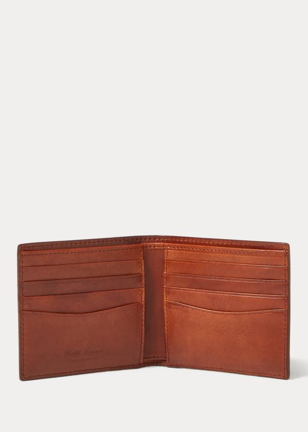 Ralph Lauren Hand-Burnished Vachetta Wallet Hnědé | BJAaS8iJ