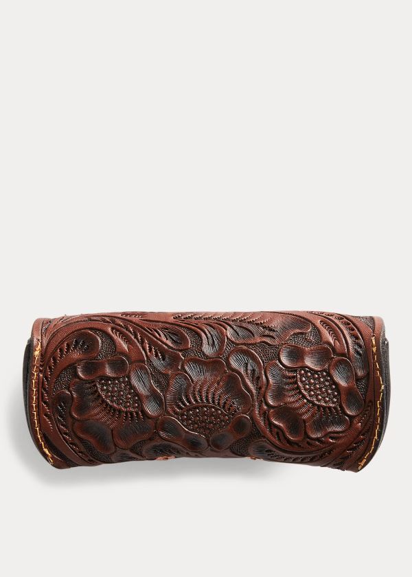 Ralph Lauren Hand-Tooled Eyeglass Case Hnědé | 0KcmPe7L
