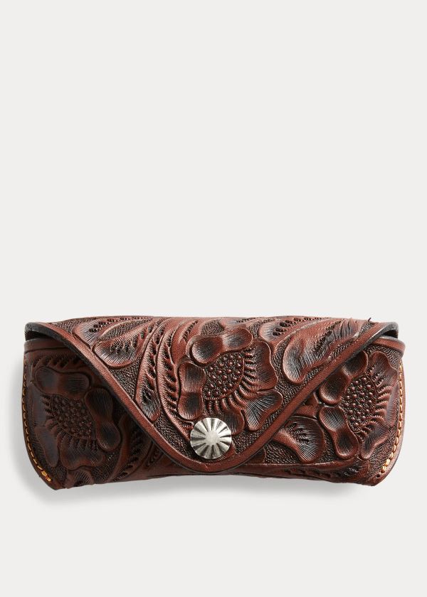 Ralph Lauren Hand-Tooled Eyeglass Case Hnědé | 0KcmPe7L