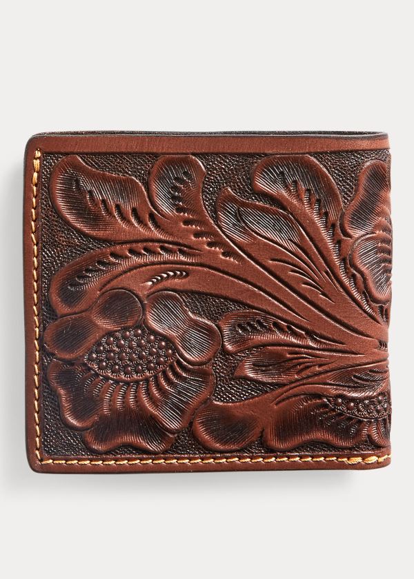 Ralph Lauren Hand-Tooled Læder Billfold Hnědé | ZFanLwV2