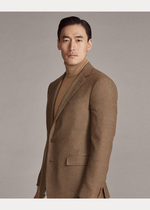 Ralph Lauren Handmade Cashmere Sportovní Coat Hnědé Světle Blankyt | 0ky2ZVnf