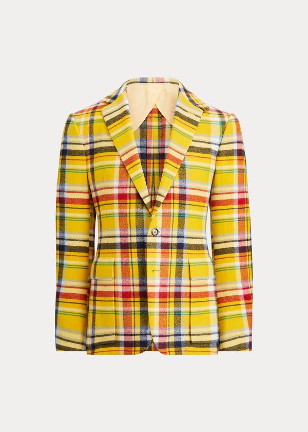 Ralph Lauren Handmade Cashmere Sportovní Coat Žluté Viacfarebný | 43gvjgJ1