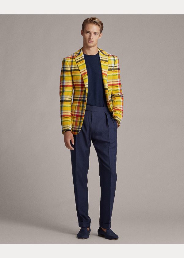 Ralph Lauren Handmade Cashmere Sportovní Coat Žluté Viacfarebný | 43gvjgJ1