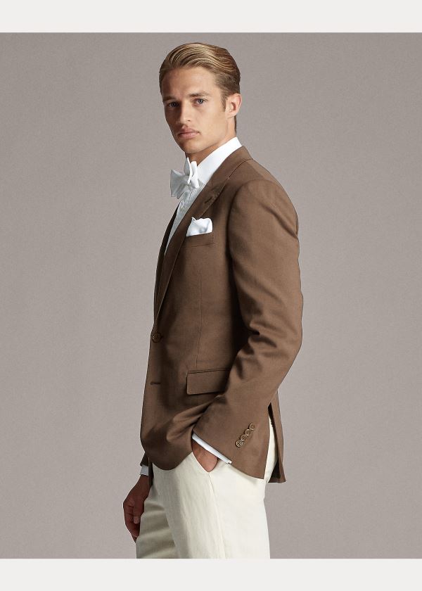Ralph Lauren Handmade Gabardine Sportovní Coat Hnědé | dUdn64BG